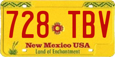 NM license plate 728TBV