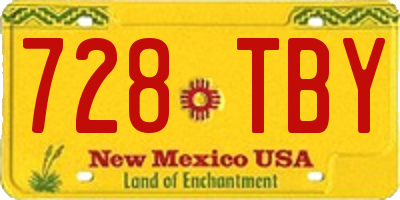 NM license plate 728TBY
