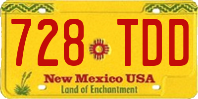 NM license plate 728TDD