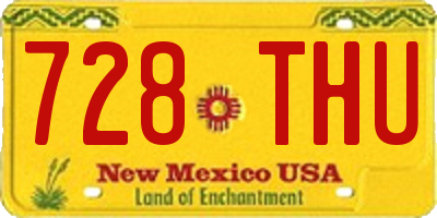 NM license plate 728THU