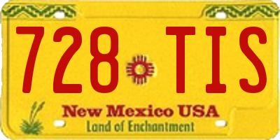 NM license plate 728TIS