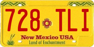 NM license plate 728TLI
