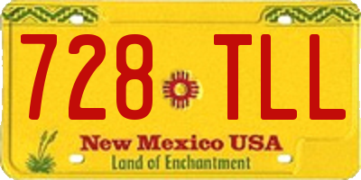 NM license plate 728TLL
