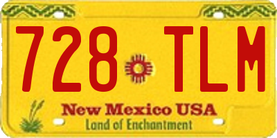 NM license plate 728TLM