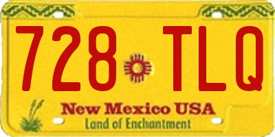 NM license plate 728TLQ