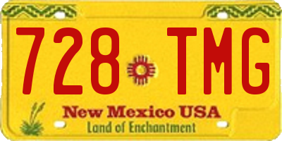 NM license plate 728TMG