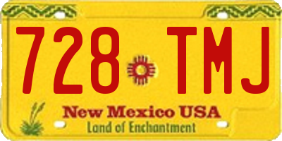 NM license plate 728TMJ