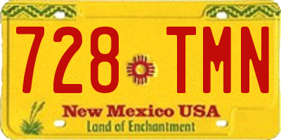 NM license plate 728TMN