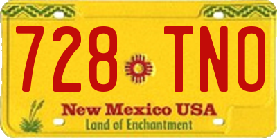 NM license plate 728TNO
