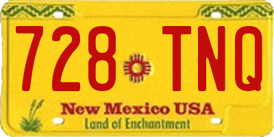 NM license plate 728TNQ