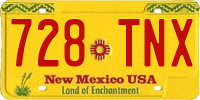 NM license plate 728TNX