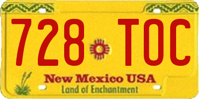NM license plate 728TOC