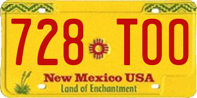 NM license plate 728TOO