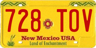 NM license plate 728TOV