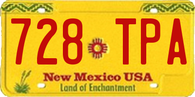 NM license plate 728TPA