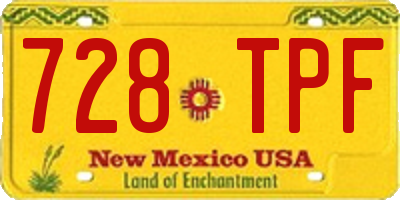 NM license plate 728TPF