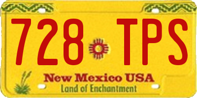 NM license plate 728TPS