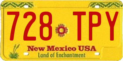 NM license plate 728TPY