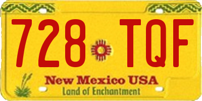 NM license plate 728TQF