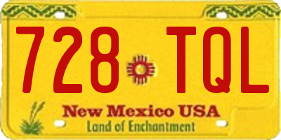NM license plate 728TQL