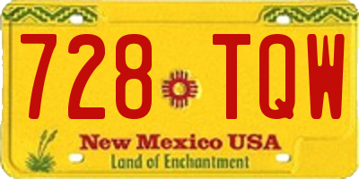 NM license plate 728TQW