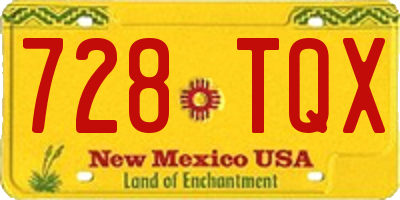 NM license plate 728TQX
