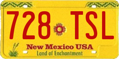 NM license plate 728TSL