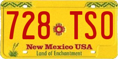 NM license plate 728TSO