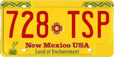 NM license plate 728TSP