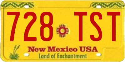 NM license plate 728TST