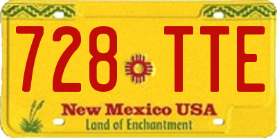 NM license plate 728TTE