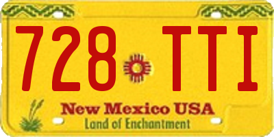 NM license plate 728TTI