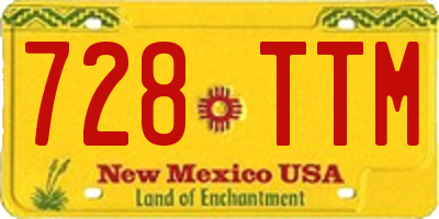 NM license plate 728TTM