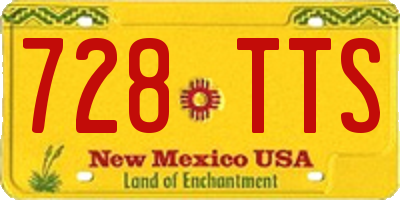 NM license plate 728TTS