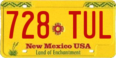 NM license plate 728TUL