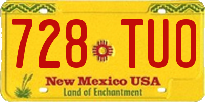 NM license plate 728TUO