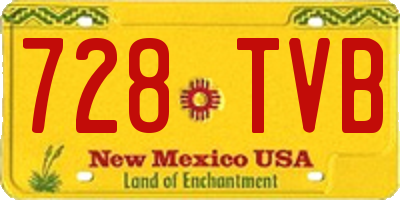 NM license plate 728TVB