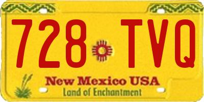 NM license plate 728TVQ