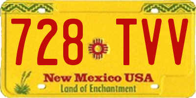 NM license plate 728TVV