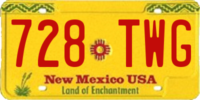 NM license plate 728TWG