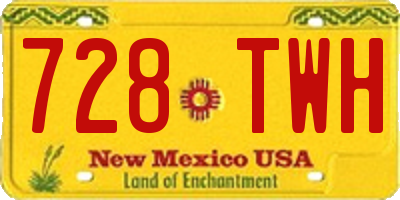 NM license plate 728TWH