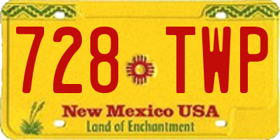 NM license plate 728TWP