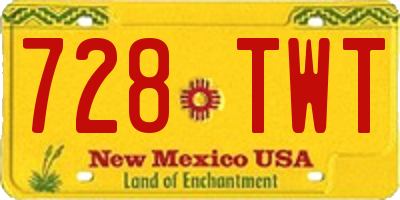 NM license plate 728TWT