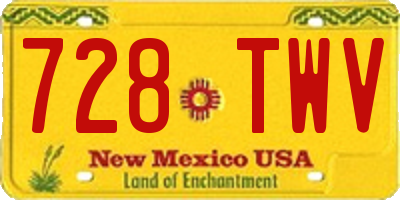 NM license plate 728TWV