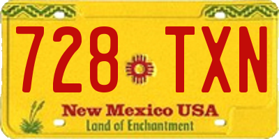 NM license plate 728TXN