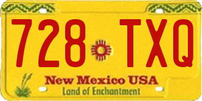 NM license plate 728TXQ