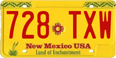 NM license plate 728TXW