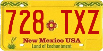 NM license plate 728TXZ