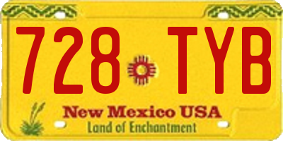NM license plate 728TYB