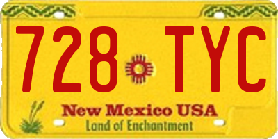 NM license plate 728TYC